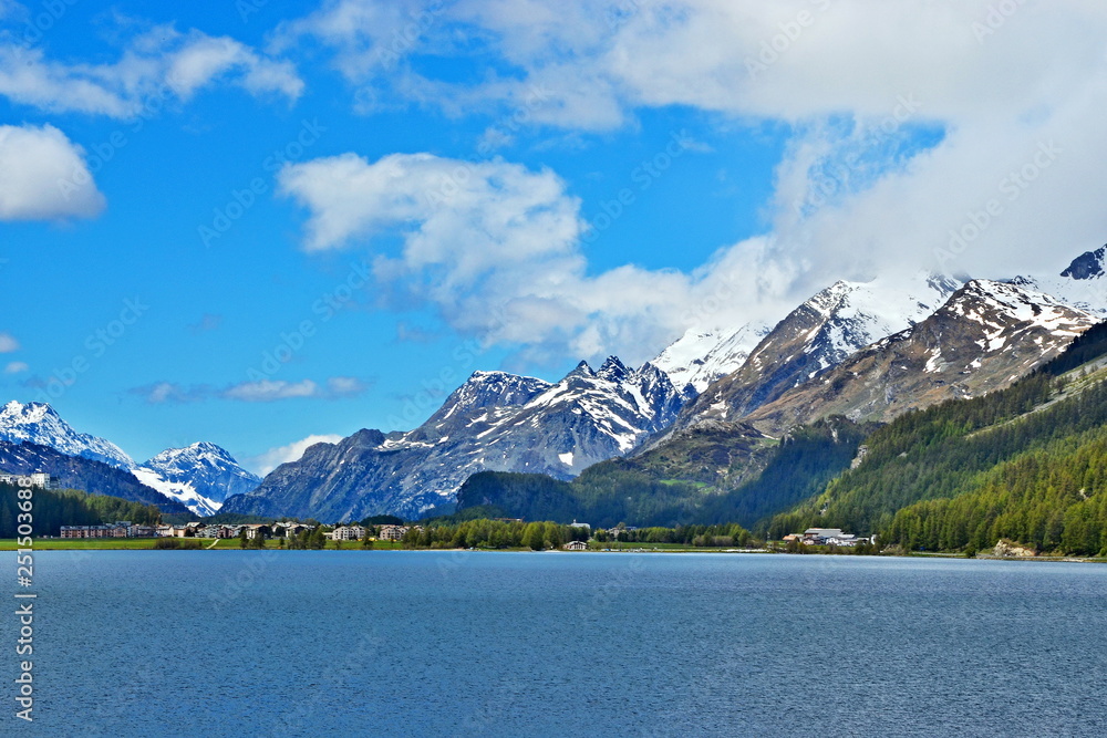 Swiss Alps-view of the lake of Silvaplana