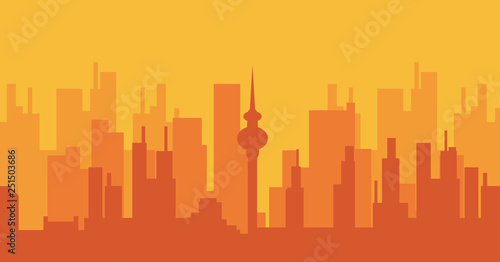 City skyline vector illustration. Urban landscap