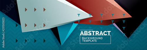 3d triangular shapes geometric background. Origami style pattern with triange shapes for decorative design. Poster design. Line design. Modern presentation template