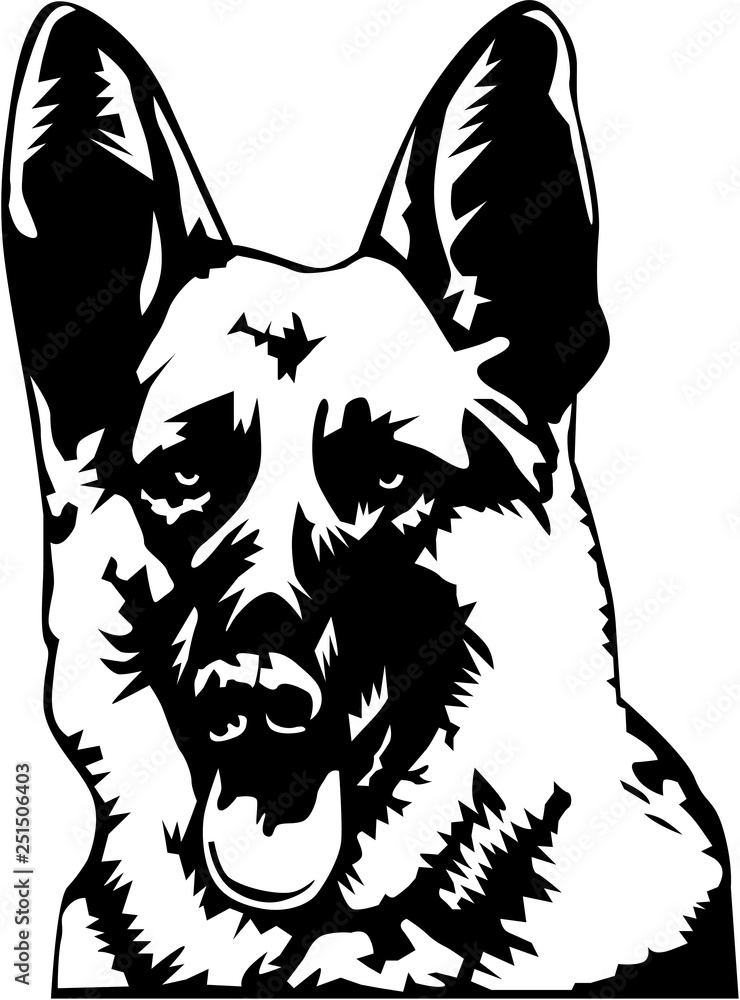 German Shepherd Vector Illustration Stock Vector | Adobe Stock