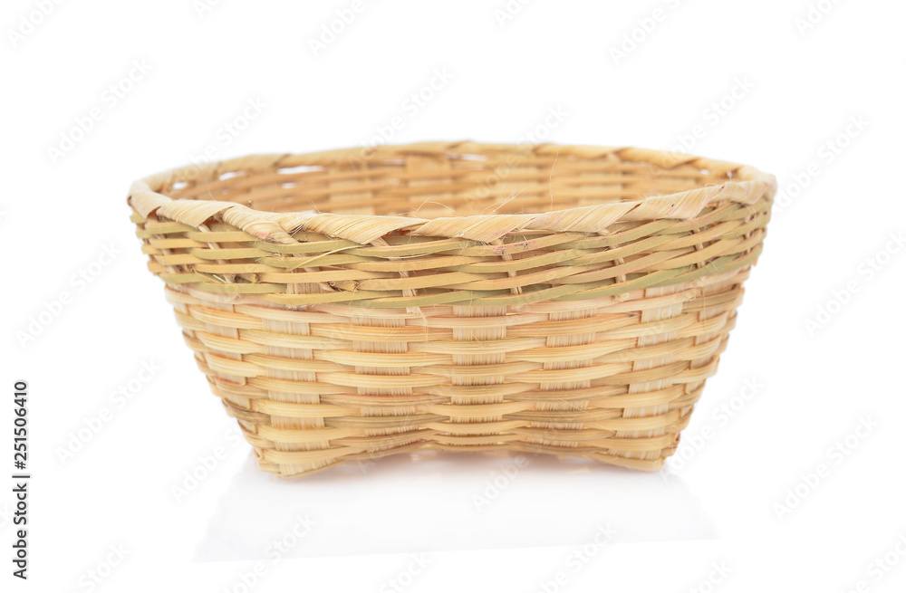 Bomboo basket isolated on whtie background