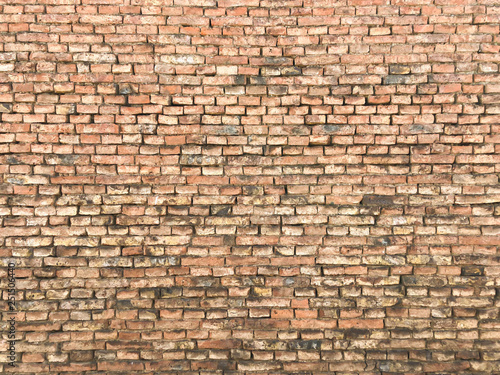 Red brick wall texture grunge old background full