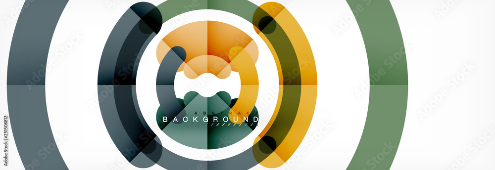 Vector outlined stroke circles composition