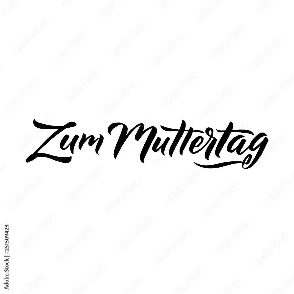 Fototapeta premium Happy Mother's Day Greeting Card. Black Calligraphy Inscription. - Vector