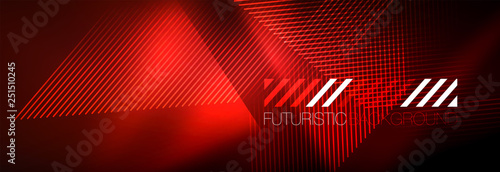Neon glowing techno lines, hi-tech futuristic abstract background template with lines