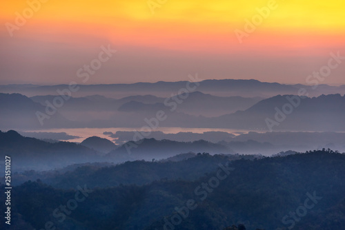 Mountains at sunrise, Elephant Hills, Thong Pha Phum National Park, Kanchanaburi, Thailand © keangs