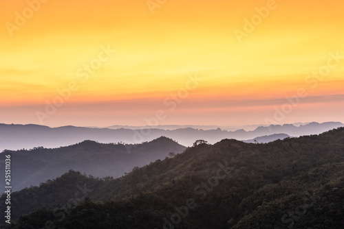 Mountains at sunrise, Elephant Hills, Thong Pha Phum National Park, Kanchanaburi, Thailand