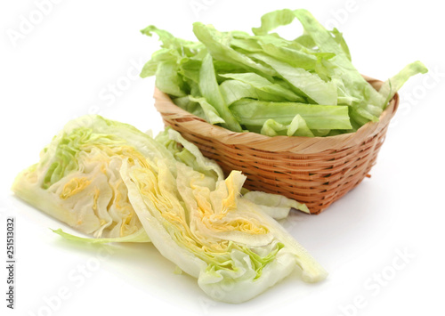 Fresh sliced Iceberg lettuce in a basket