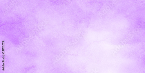 Vintage light purple watercolor paint hand drawn illustration with paper grain texture for aquarelle design. Abstract grunge violet gradient violet water color artistic brush paint splash background © KatMoy