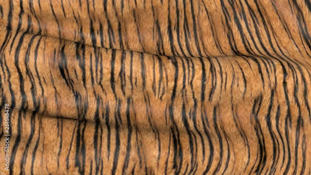 Waves of tiger-colored fabric. Abstract 3D motion texture. Waves of tiger-colored fabric. Abstract 3D motion texture.