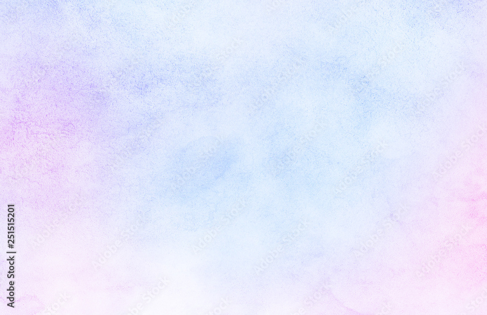 Light smooth pink, purple shades and blue watercolor paper textured illustration for grunge design, vintage card, retro templates. Pastel colors wet effect hand drawn canvas aquarelle background. Light smooth pink, purple shades and blue watercolor paper textured illustration for grunge design, vintage card, retro templates. Pastel colors wet effect hand drawn canvas aquarelle background.