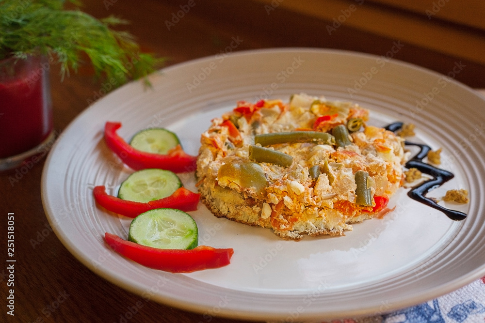 Spring omelette with green vegetables (broccoli, sweet pea ) Spring omelette with green vegetables (broccoli, sweet pea )