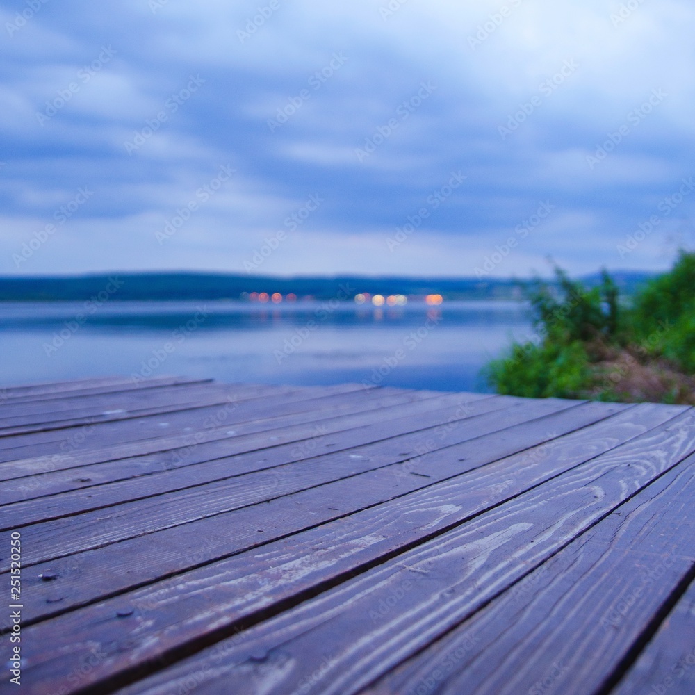 Wooden dock on the lake
