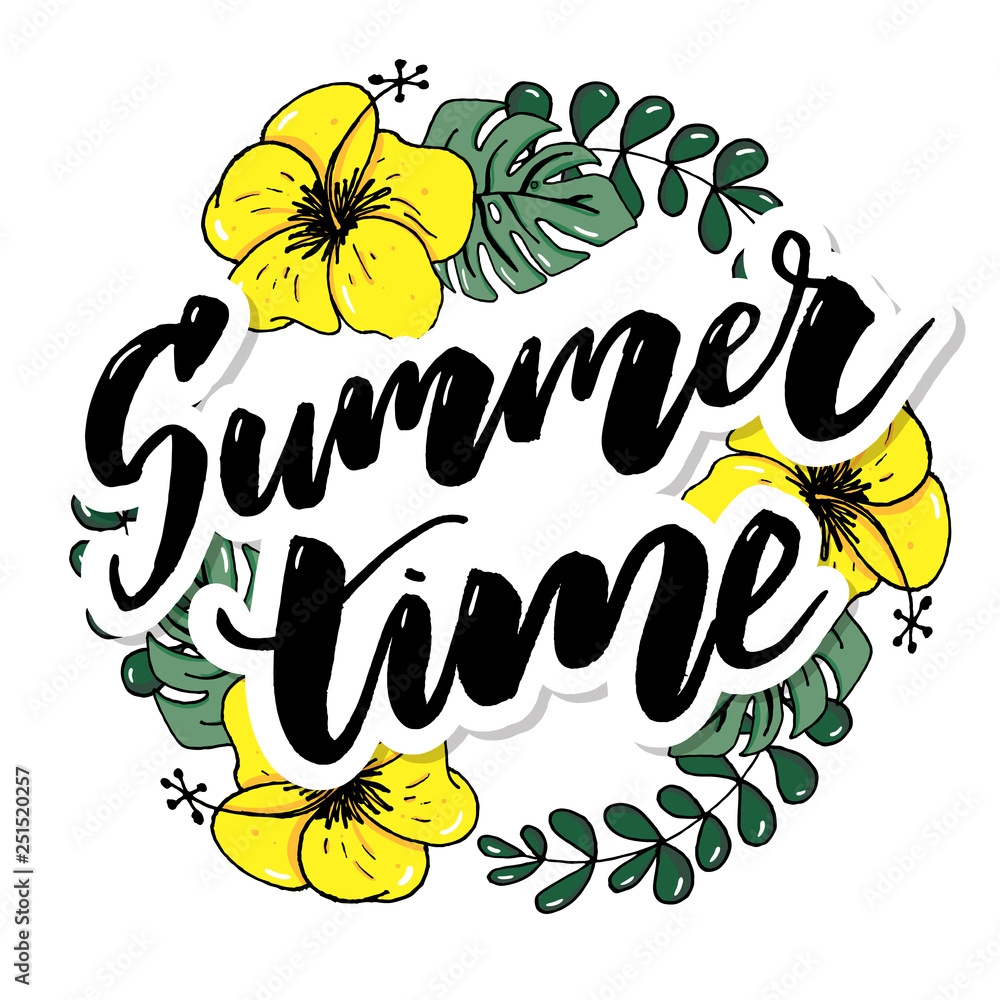 Obraz premium Retro hand drawn elements for Summer calligraphic designs. Vintage ornaments for Holidays.