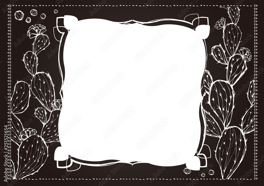 サボテンの手書きイラスト 背景素材 Stock Vector Adobe Stock