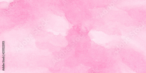 Abstract soft pink watercolour background painted on white grain paper texture. Grunge magenta shades aquarelle illustration. Watercolor canvas for creative design  vintage cards  retro templates.