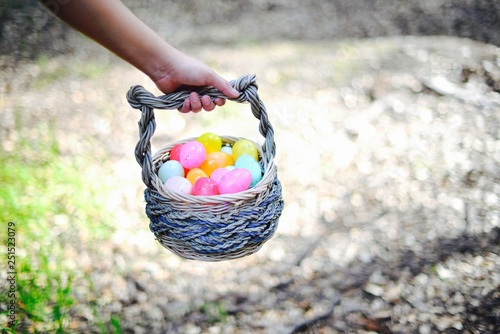 easter eggs in basket
