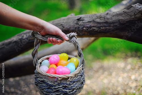 easter eggs in basket