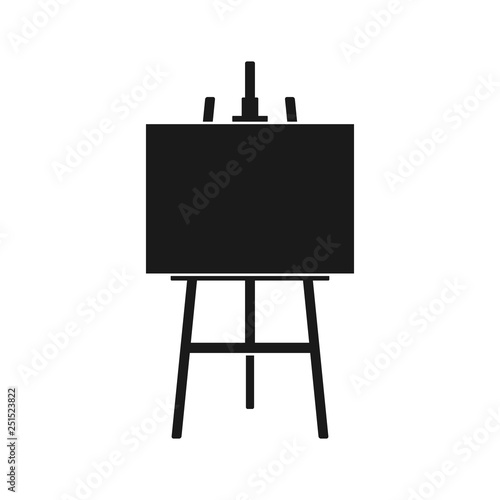 Canvastavla Wood easel icon or painting art board with canvas isolated on white background