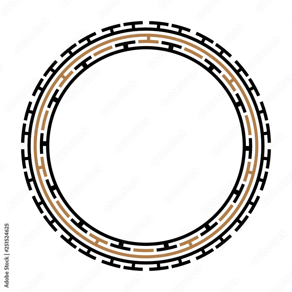 Greek key round frame. Typical egyptian, assyrian and greek motives circle border. Greek key round frame. Typical egyptian, assyrian and greek motives circle border.