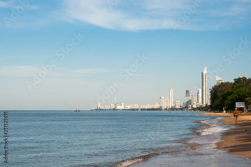 Pattaya, Kingdom of Thailand, December 10, 2018: - View of Jomtien Beach