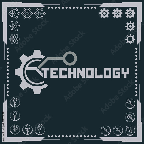 Technology logo and software components icons.
