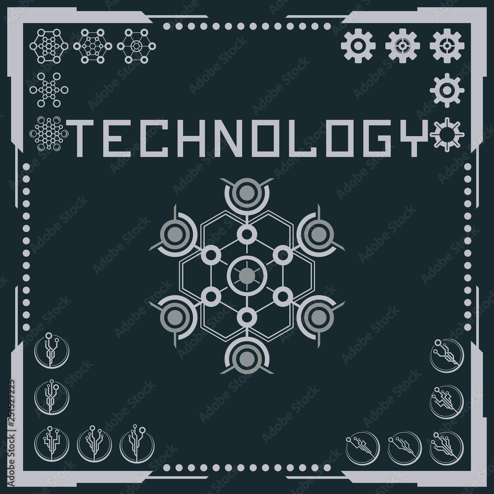 Technology logo and software components icons. Technology logo and software components icons.
