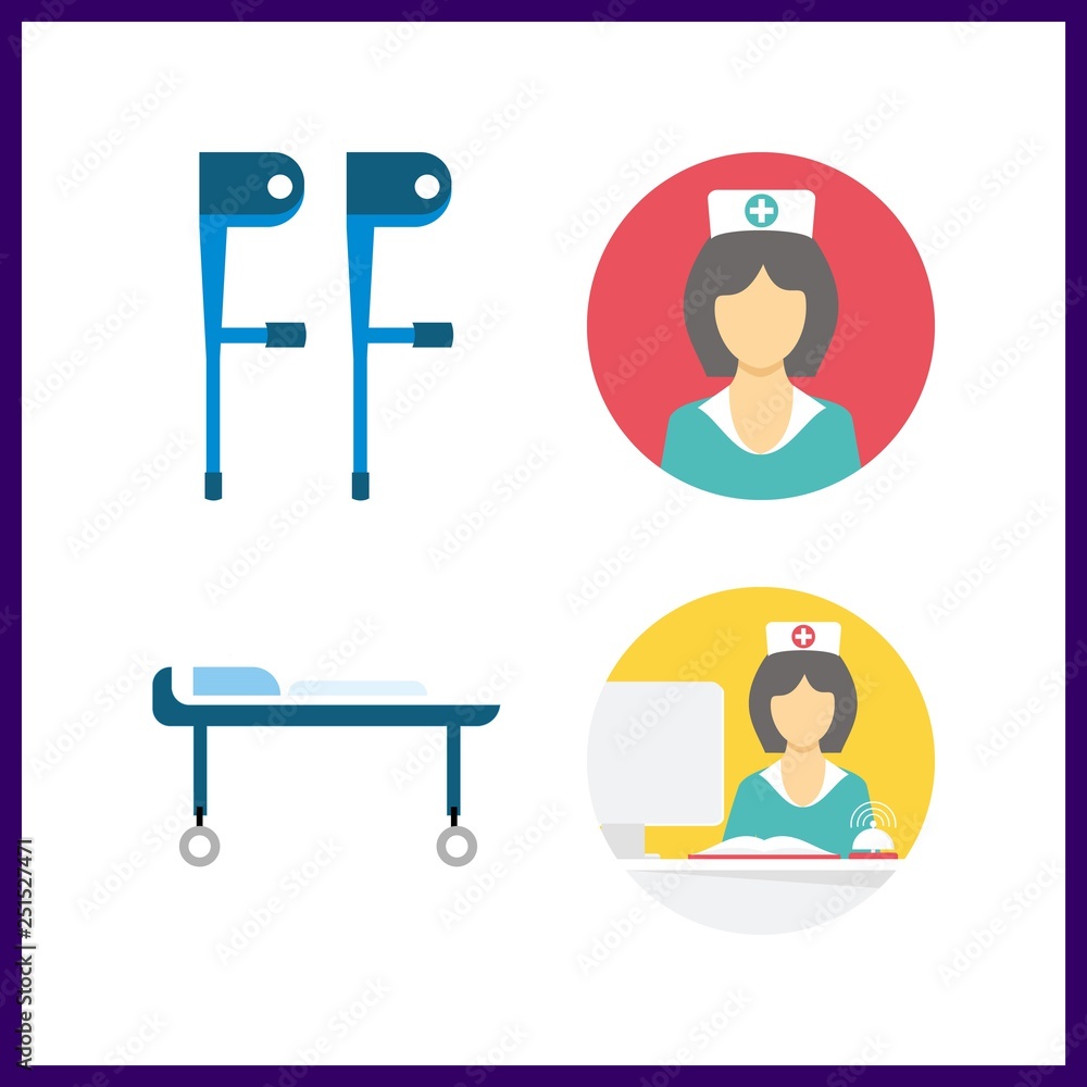 4 disabled icon. Vector illustration disabled set. nurse and wheelchair icons for disabled works 4 disabled icon. Vector illustration disabled set. nurse and wheelchair icons for disabled works