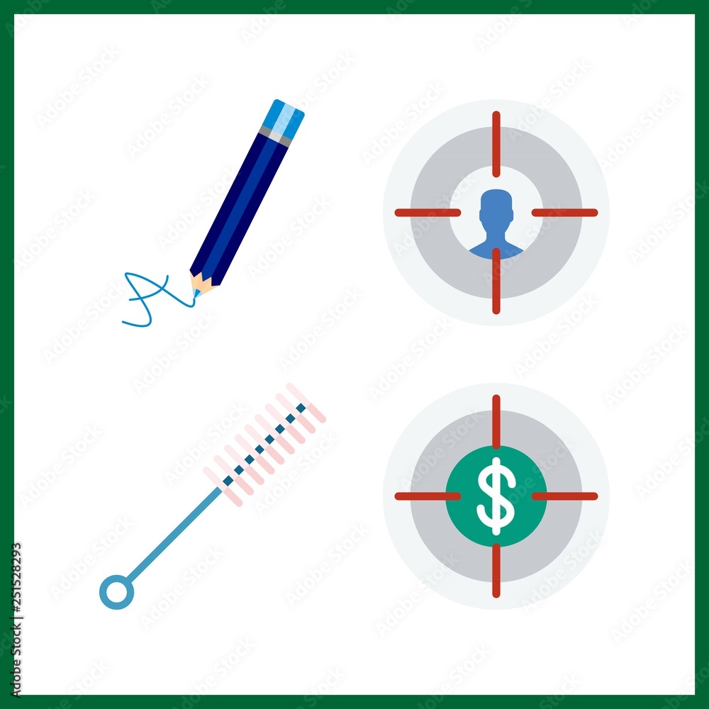 4 sharp icon. Vector illustration sharp set. pencil and target icons for sharp works 4 sharp icon. Vector illustration sharp set. pencil and target icons for sharp works