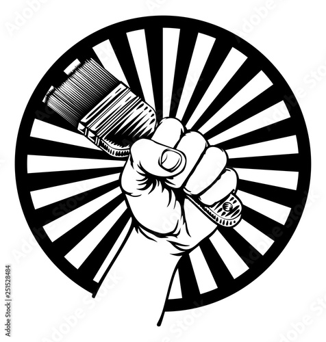 A fist hand holding a decor...