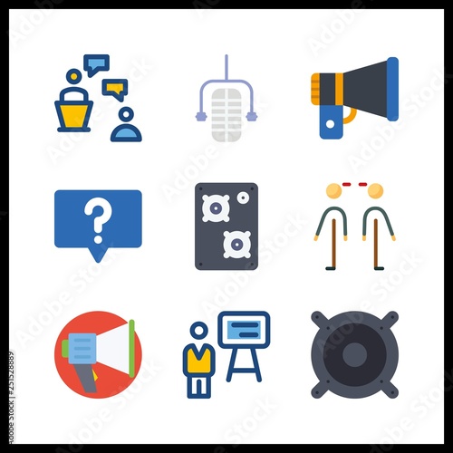 9 speech icon. Vector illustration speech set. microphone and lecture icons for speech works
