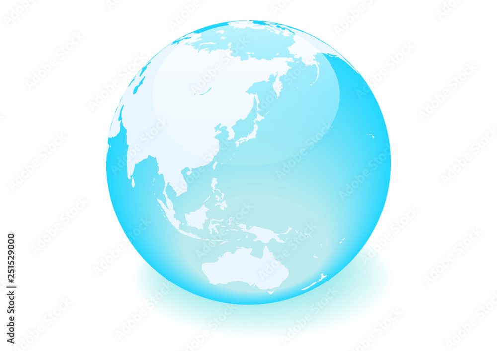 白い背景と水色の地球と影 ベクターイラスト Stock Vector Adobe Stock