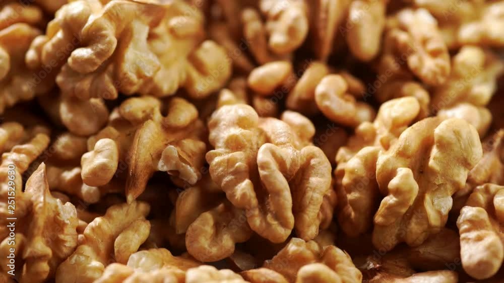 4k Video of rotating macro closeup Walnuts. Food rich in minerals and vitamins. 4k Video of rotating macro closeup Walnuts. Food rich in minerals and vitamins.