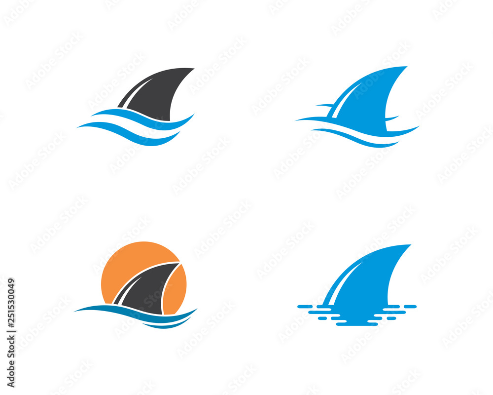 Shark fin logo template vector icon illustration design Shark fin logo template vector icon illustration design