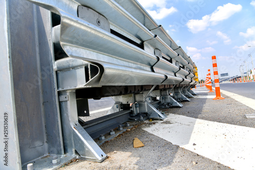 Crash Cushion on the road. Anchorless Non-Redirective Impact Attenuator.