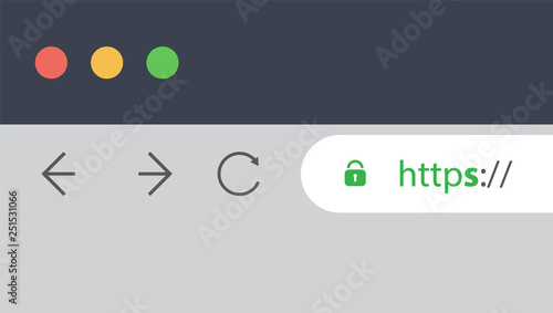 Browser Address Bar Showing Mandatory HTTPS Protocol - Secure Web Browsing and Connections Trend Design Concept  photo