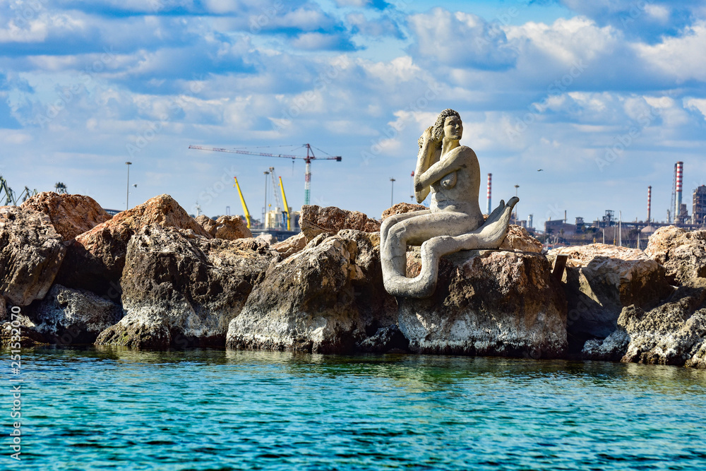 Fototapeta premium mermaid on the rocks