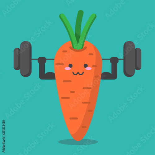 cartoon carrot health strong