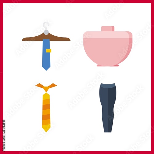 4 material icon. Vector illustration material set. trousers and crucicle icons for material works