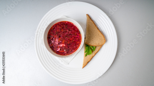 Delicious red beet soup