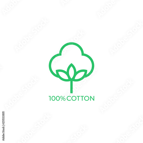 100% cotton icon. Vector illustration