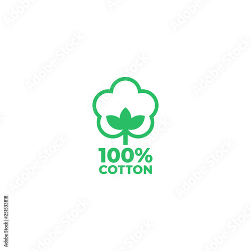 100% cotton icon. Vector illustration