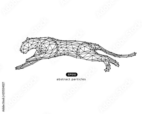 Vector abstract illustration of jumping puma.