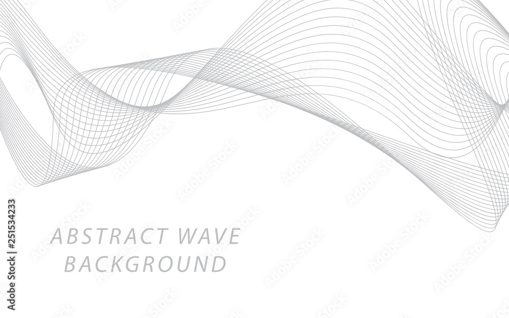 Abstract gray wave lines on white background. Can be used presentation ...