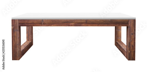 Plakat Low table isolated on white background. Saved clipping path included. 3D rendering image.