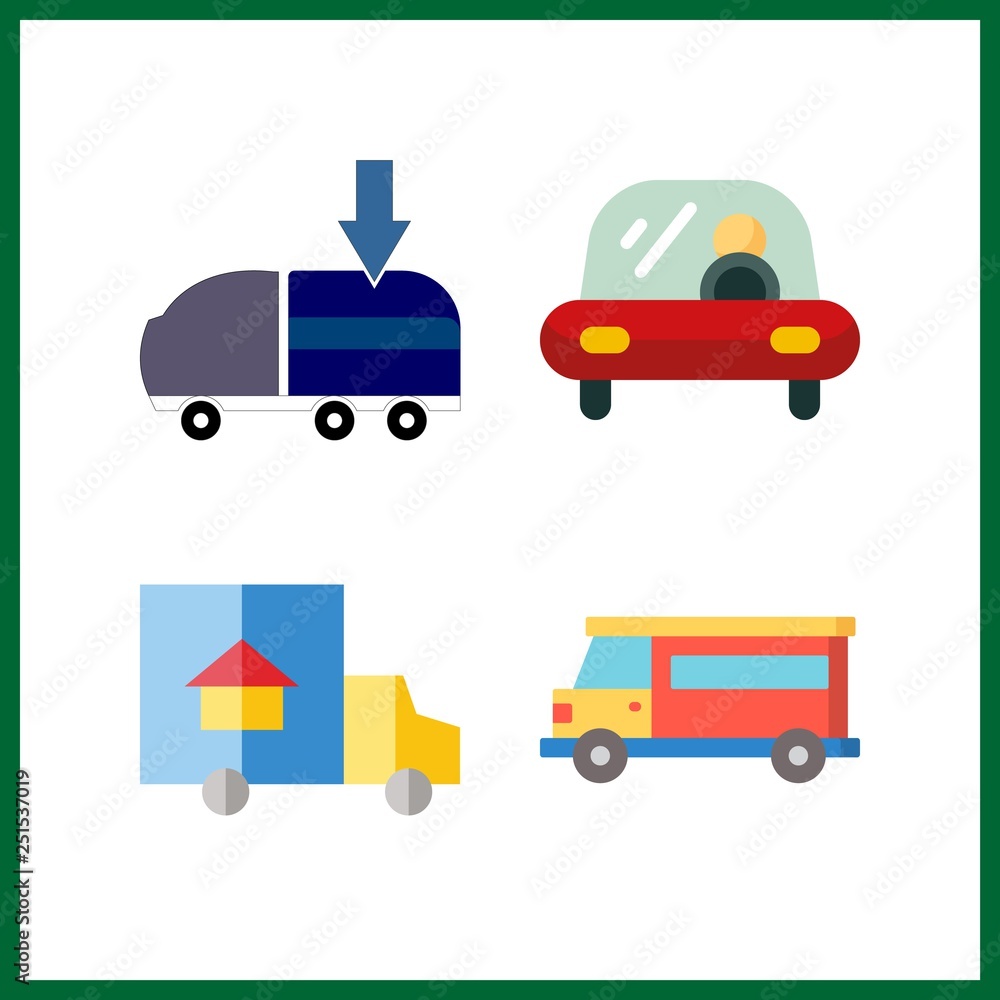 4 logistic icon. Vector illustration logistic set. van and transportation icons for logistic works