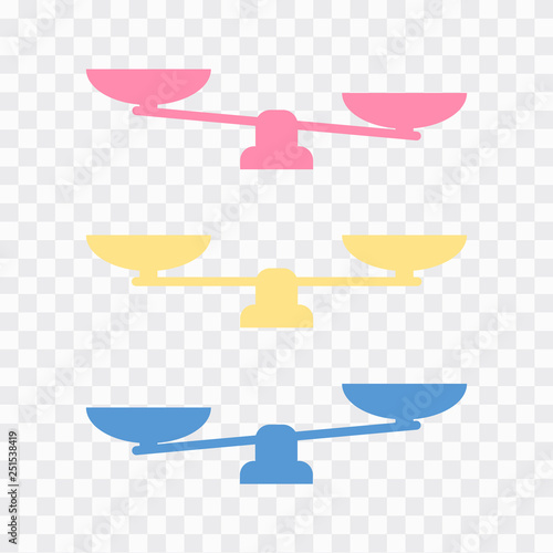 Scales icon. Money and time balance on scale. balance icons. Business success