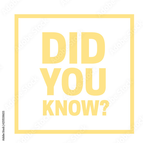 Did You Know badge vector. Did You Know question