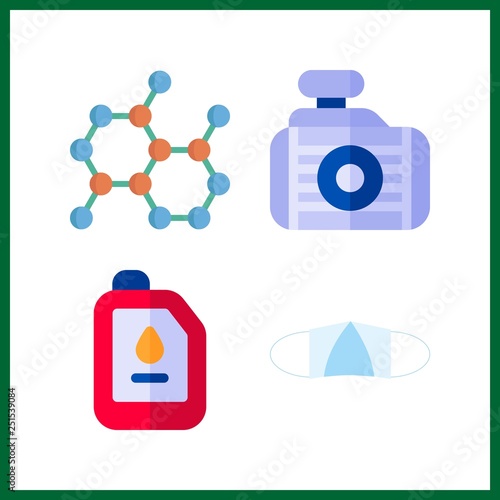 4 pollution icon. Vector illustration pollution set. radiator and chemical icons for pollution works