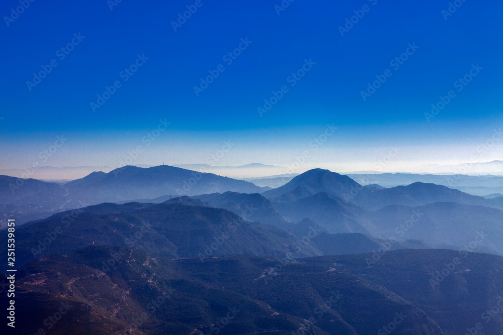 idyllic scenery with blue mountains 